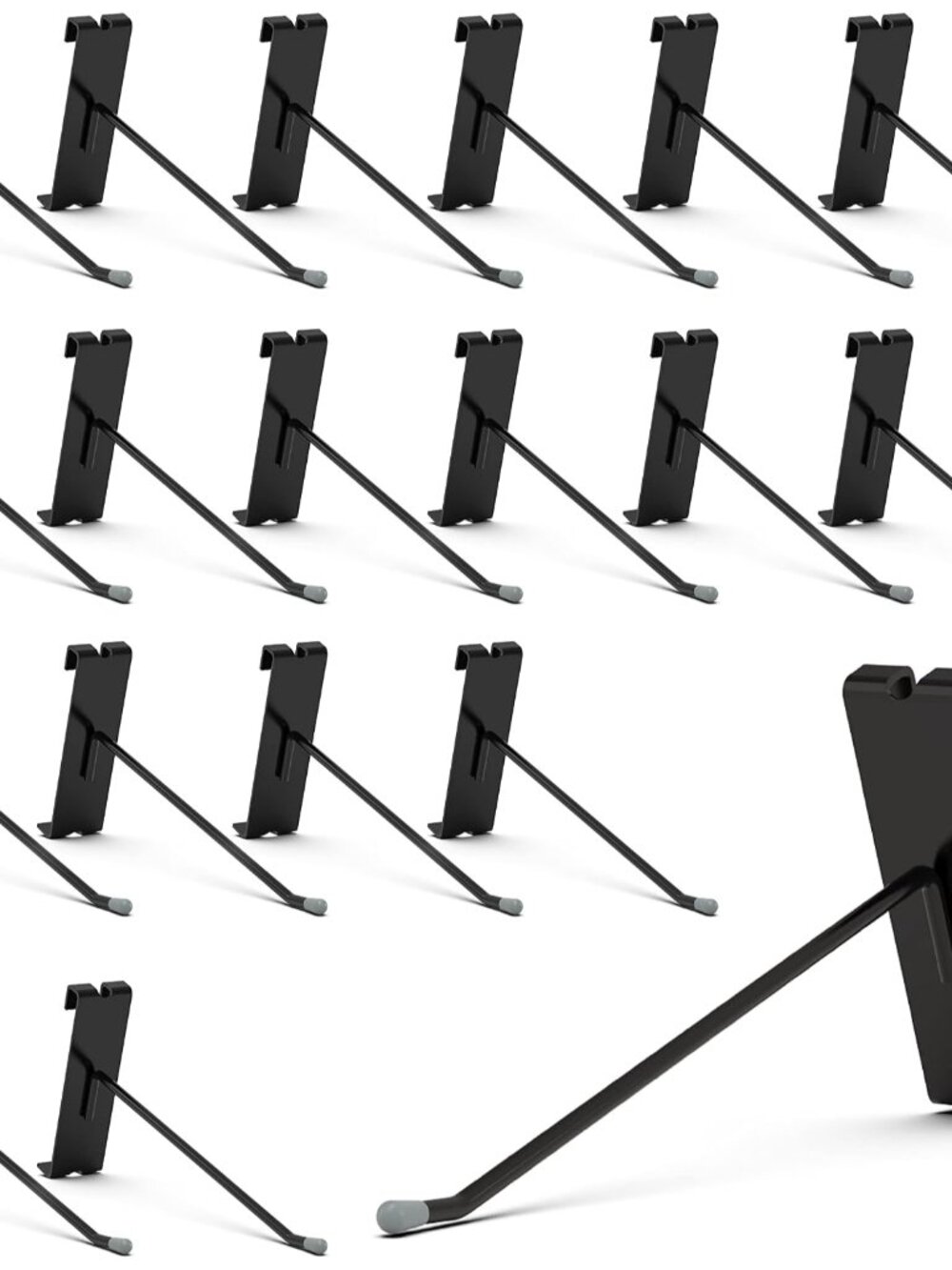 50 Pack 6 Inch Black Gridwall Hooks Metal Display Hangers